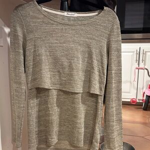 Bearsland Heather Gray Long Sleeve nursing top